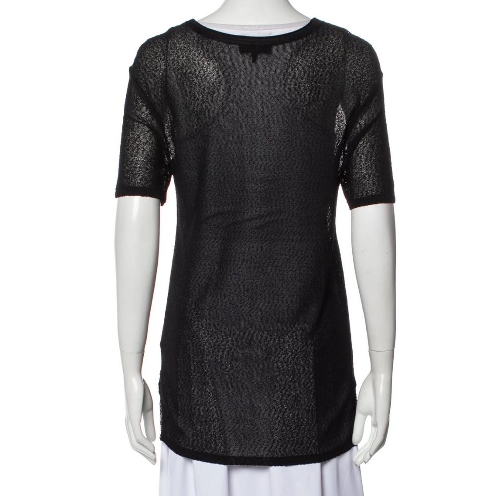Rag & Bone Scoop Neck Short Sleeve Black Top - Picture 3 of 5
